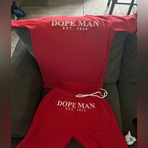 Dope Man short set, both size Large
